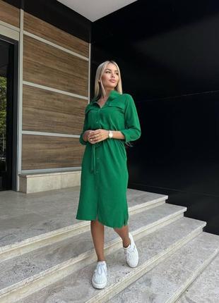 Крутое стильное летнее платье рубашка миди чёрное коричневое зелёное голубое жёлтое на пуговицах