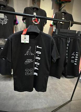 Мужские летние костюмы шорты + футболка jordan