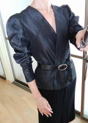 Шикарный пиджак жакет кардиган с объемными плечами тренд блуза1 фото