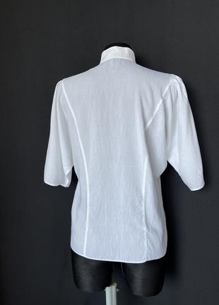 Винтаж белая блузка винтажная воротник стойка6 фото