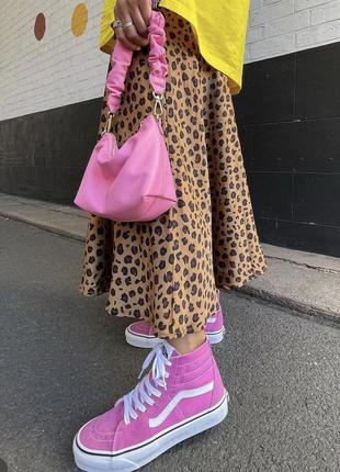 Юбка мини леопард, стильная юбка в мелкий принт7 фото