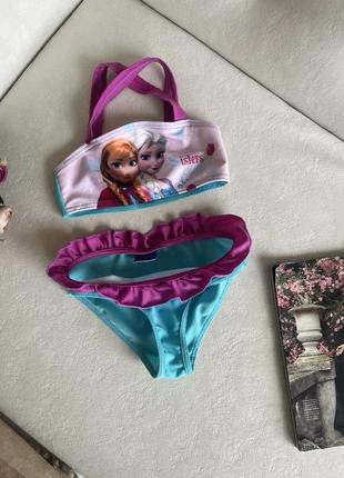 Раздельный купальник с рюшами с принцессами эльзы и анна disnay
