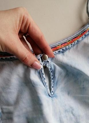 Жіночий блакитний джинсовий комбінезон7 фото
