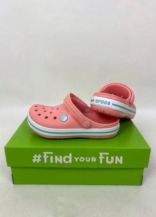 Crocs crocband kids melon/ice blue

детские кроксы крокбэнд