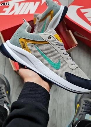 Мужские кроссовки сетка nike zoom light grey найк зум текстильная3 фото