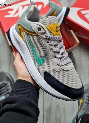 Мужские кроссовки сетка nike zoom light grey найк зум текстильная1 фото