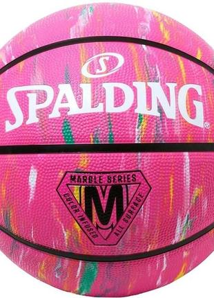 Мяч баскетбольный spalding marble series розовый, мультиколор уни 5 84417z