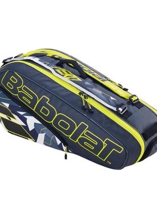 Чехол babolat rh x 6 pure aero grey/yellow/white 751222/3702 фото