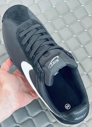 Nike cortez nylon black-white кроссовки мужские черные найк кортез нейлон