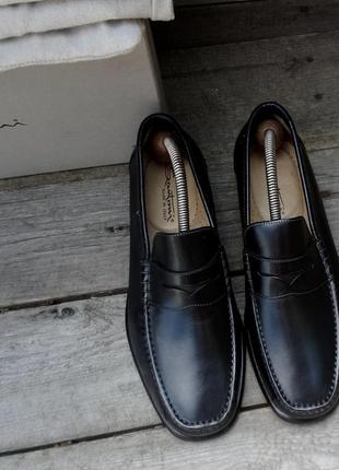 Новые santoni пенни-лоферы италия кожаные мужские туфли черные мокасины3 фото