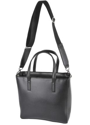 Стильная женская сумка классическая кожзам 780 черная