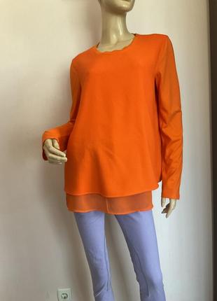 Оранжевая фирменная блузка /l / brend brax
