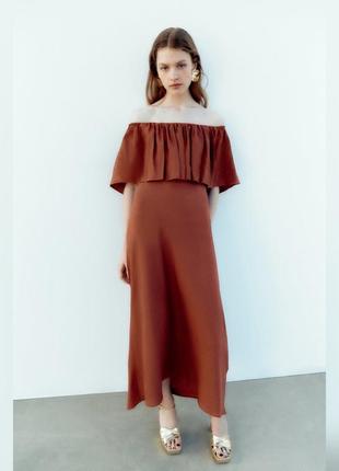 Льняное платье zara