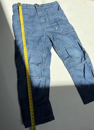 Тонкие летние джинсы для мальчика 12-18м свободные джинсы на резинке3 фото