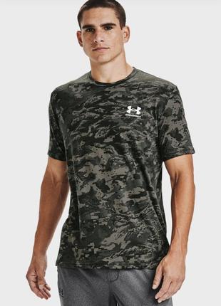 Under armour чоловіча темно-зелена футболка ua abc camo ss-grn