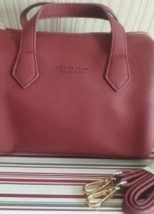Маленькая женская модная сумка weicken бордовая2 фото