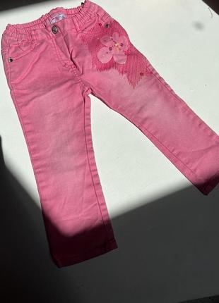 Рожеві джинси для дівчинки 2р стильні джинси рожвеві