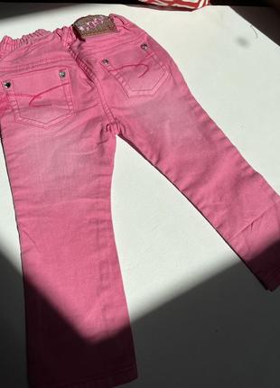 Розовые джинсы для девочки 2р стильные джинсы рождевые7 фото