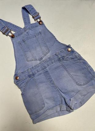Джинсовый комбинезон с шортами 6-7р. zara стиле полукомбинезон для девочки 6-7р