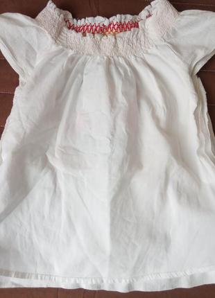 Вышитое летнее платье туника h&m на девочку 68 см муслиновая вышиванка платье муслин лето 3-4-6 мес6 фото