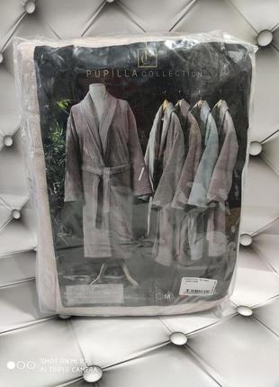Мужской халат махровый и полотенце 50 на 90 см pupilla универсальный размер серый4 фото