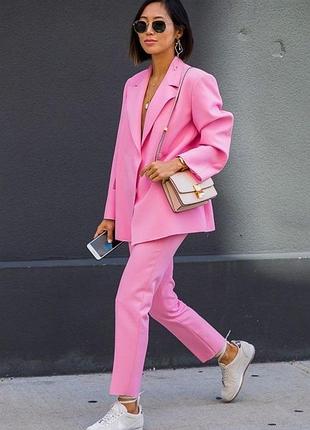 Женственные розовые брюки topshop укороченные