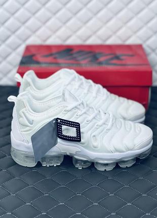 Nike vapormax plus white кроссовки найк вапормакс белые женские мужские