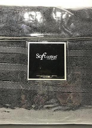Набір люксових махрових рушників банне і лицьове soft cotton туреччина графіт