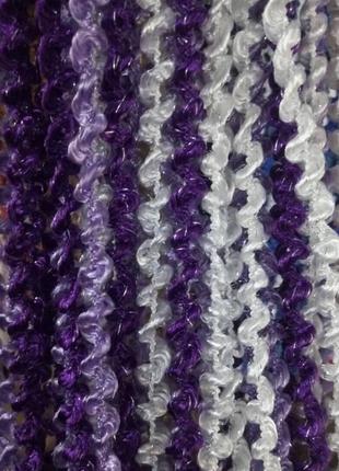 Штори нитки спіральки веселка  локшина 3х3 метри білий-бузковий-фіолетовий1 фото