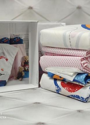 Детское постельное белье  для новорожденных в кроватку хлопок space