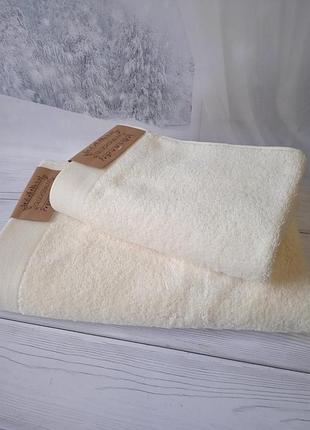Набір махрових рушників банне та лицьове органік туреччина кремовий
