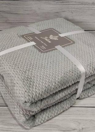 Плед микрофибра евро размер 200х220 см  belizza home серый