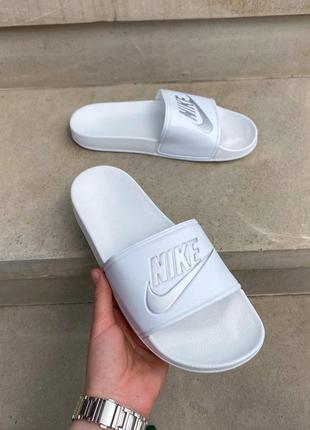 Жіночі шльопанці nike slides white silver / smb