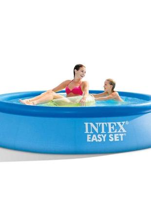 Надувной бассейн intex easy set (28106) 244 x 61 см 1942 л семейный голубой