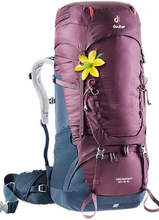 Туристический рюкзак deuter aircontact 50 + 10 sl 3320219 5326, 60л, бордовый