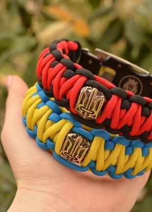 Браслет с гербом украины  и ножом с гравировкой под заказ  + брелок в подарок