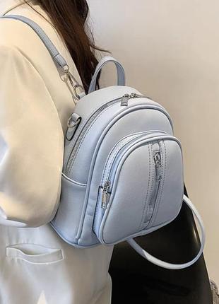 Женский рюкзак - сумка эко-кожа 2000 blue3 фото