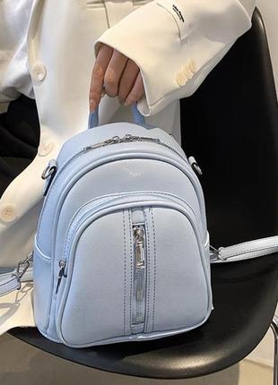Женский рюкзак - сумка эко-кожа 2000 blue8 фото