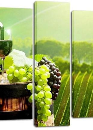 Модульна картина на полотні на стіну для інтер'єру / кухні / кафе dk побачення з вином 80x108 см (plm5-238)