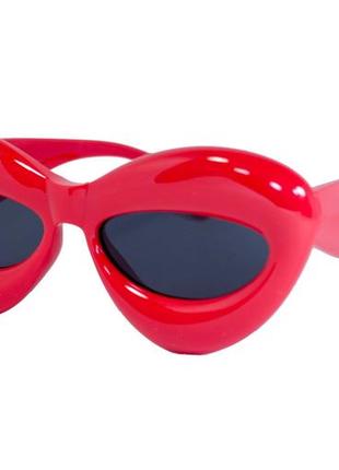 Оригинальные солнцезащитные женские очки красные, форма губ 1330-133 фото