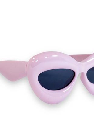 Оригинальные солнцезащитные женские очки розовые, форма губ 1330-102 фото