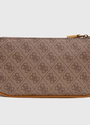 Женская сумочка с органайзером на плечо guess (865470) светло коричневая3 фото