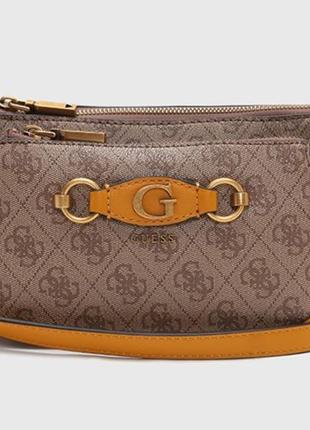 Женская сумочка с органайзером на плечо guess (865470) светло коричневая1 фото