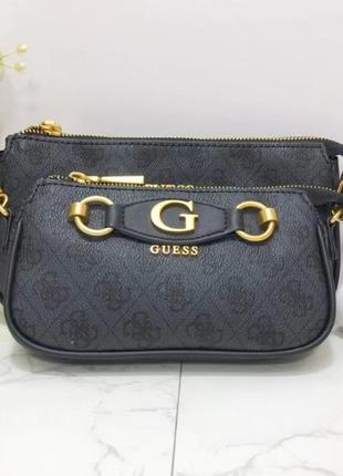 Женская сумочка с органайзером на плечо guess (865470) серая3 фото