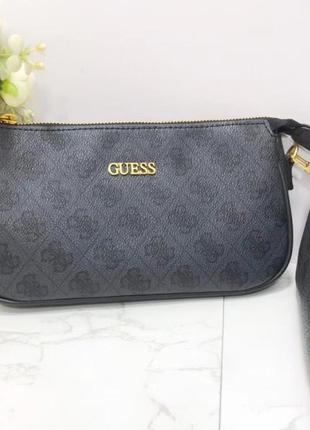 Женская сумочка с органайзером на плечо guess (865470) серая6 фото