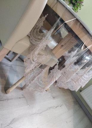 Скатертина силіконова мереживна прямокутна  на стіл 160 на 220 см м'яке скло туреччина verolli сіра № 22 фото