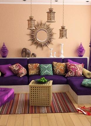 Декоративная подушка в восточном стиле фиолетовая2 фото