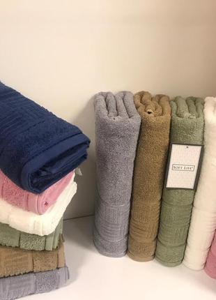 Махровые полотенца для лица в упаковке 6 штук 50 на 90 см турция soft life