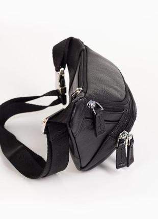 Мужская сумка на пояс karya 0201-45 кожаная черная