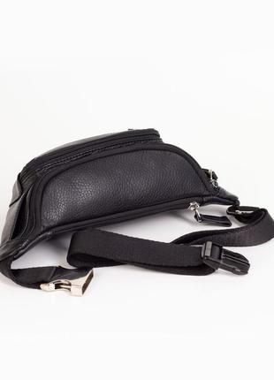 Мужская сумка на пояс karya 0201-45 кожаная черная